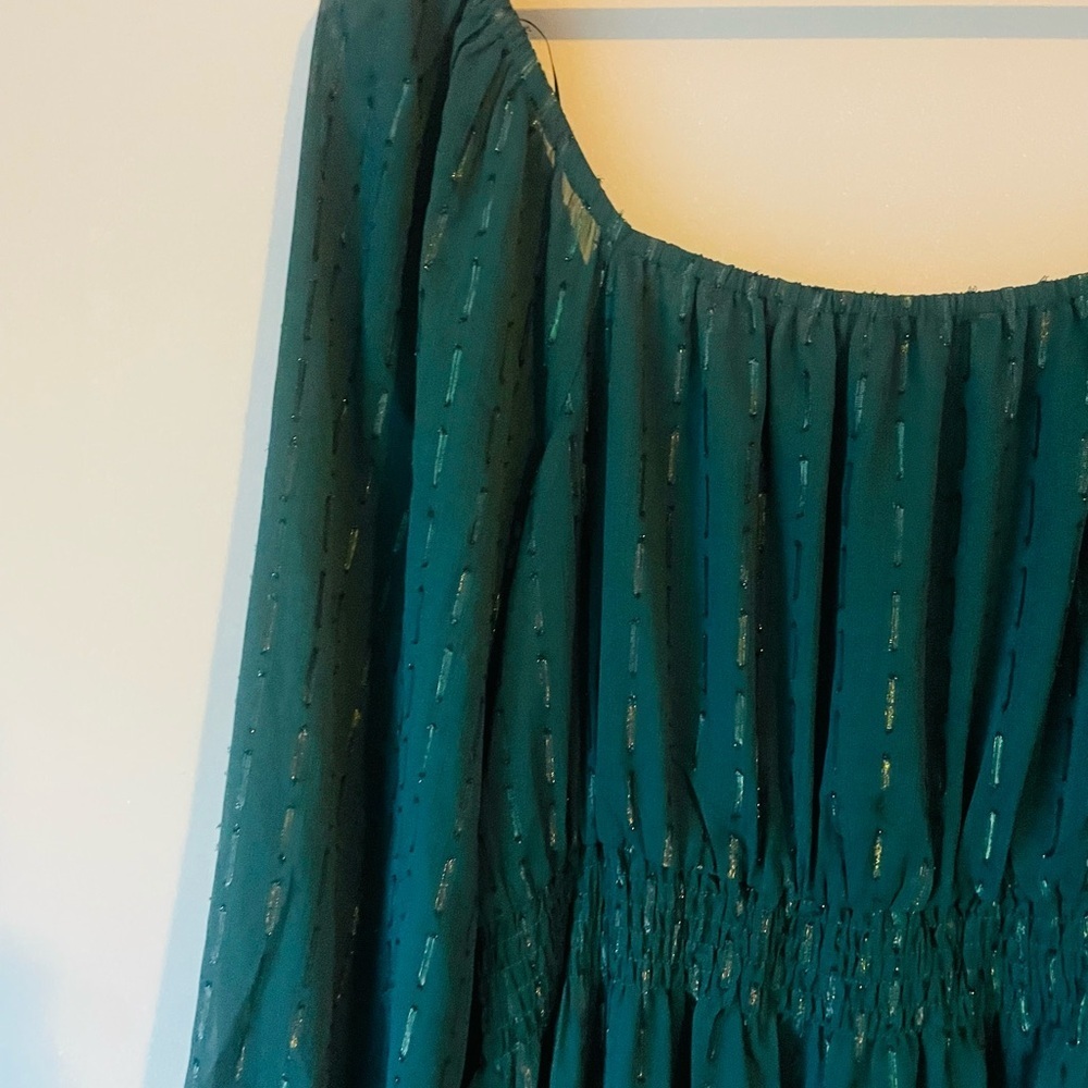 Skies Are Blue Emerald Long Sleeve Dress - Picture 9 of 9